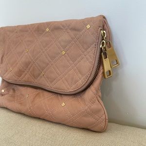 Steve Madden pink leather fold over clutch